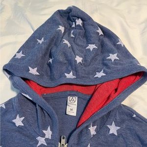 Alternative Apparel ECO Zip Hoodie Pacific Blue Stars / Medium